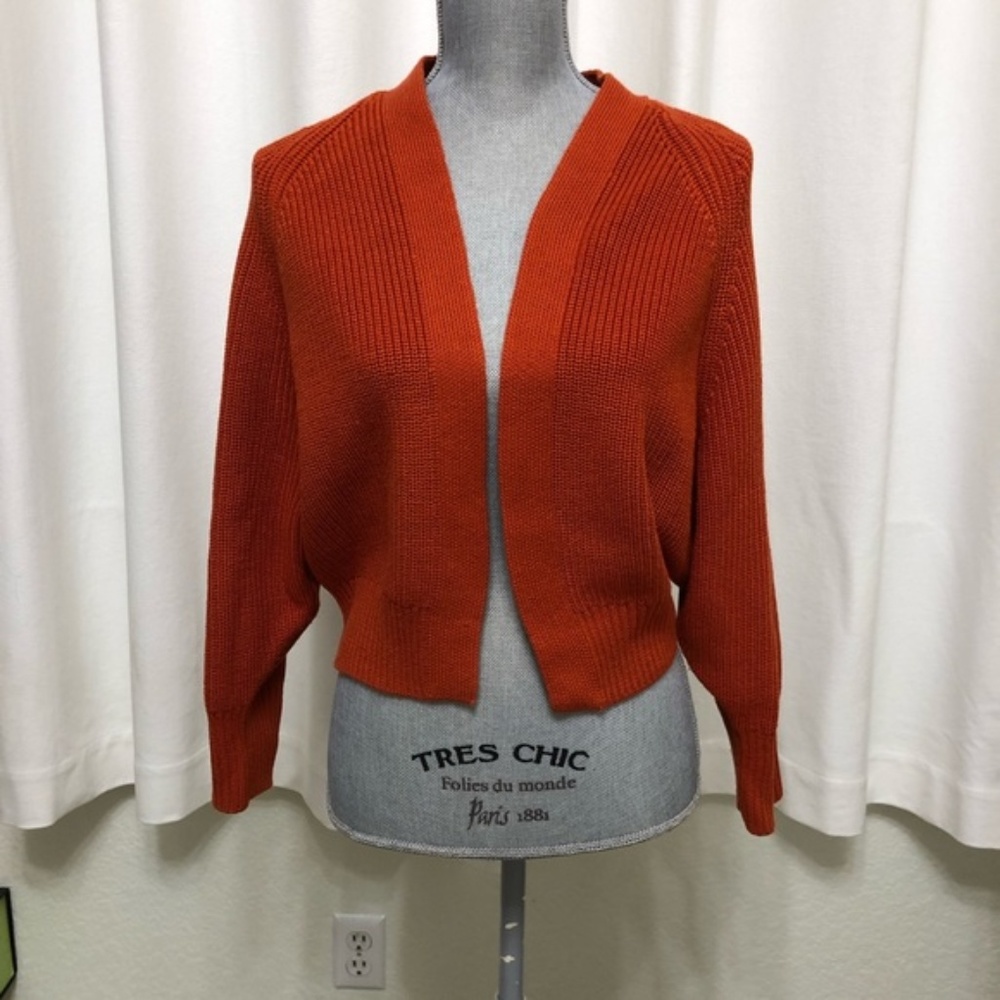 ASOS sweater cardigan rust red orange size 00